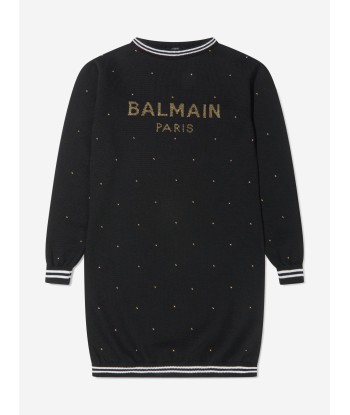 Balmain Girls Wool Knitted Logo Dress ou a consommer sur place