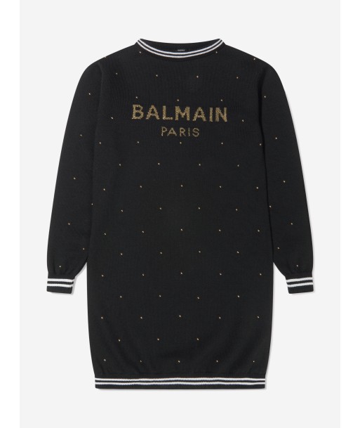 Balmain Girls Wool Knitted Logo Dress ou a consommer sur place