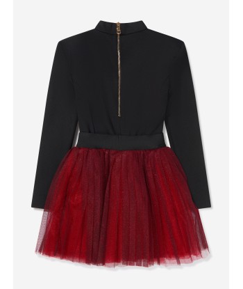 Balmain Girls Long Sleeve Tulle Skirt Dress Paris Déstockage Promo