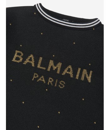 Balmain Girls Wool Knitted Logo Dress ou a consommer sur place