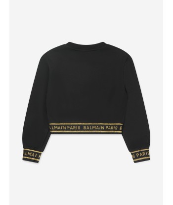 Balmain Girls Cropped Logo Sweatshirt shop