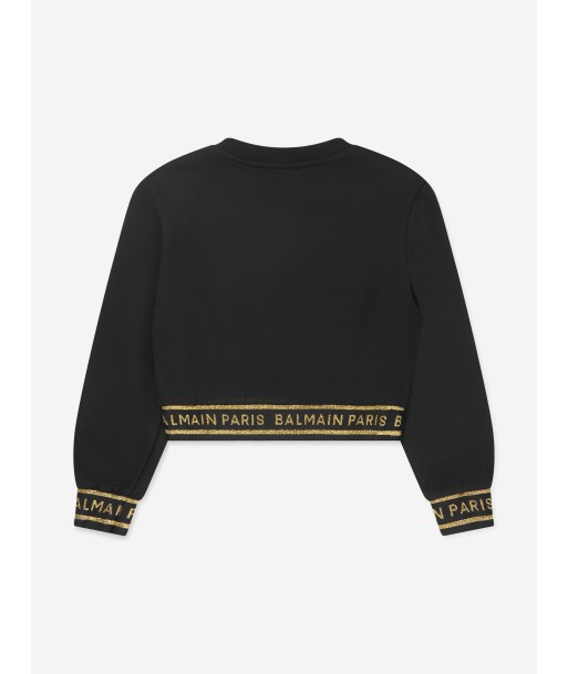 Balmain Girls Cropped Logo Sweatshirt shop