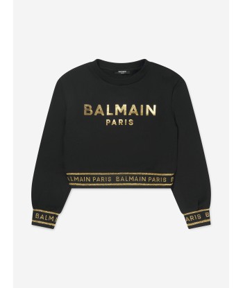 Balmain Girls Cropped Logo Sweatshirt shop