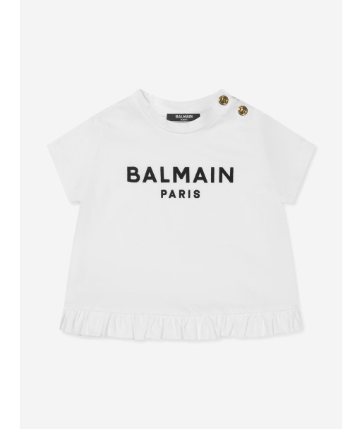 Balmain Baby Girls Logo Frilled T-Shirt l'évolution des habitudes 