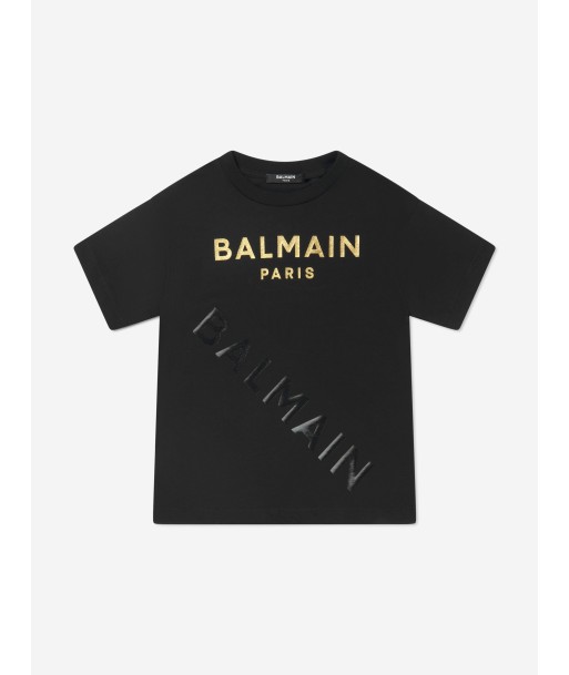 Balmain Boys Logo Print T-Shirt pas chere