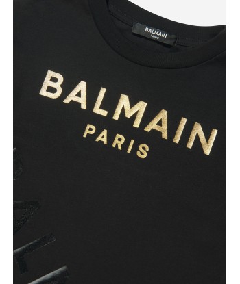 Balmain Boys Logo Print T-Shirt pas chere