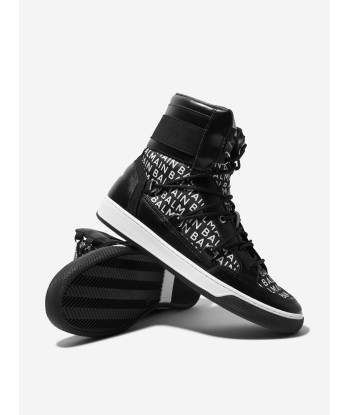 Balmain Kids Logo Print High Top Trainers JUSQU'A -70%! 