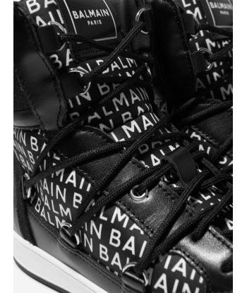 Balmain Kids Logo Print High Top Trainers JUSQU'A -70%! 