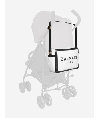 Balmain Baby Logo Changing Bag in White en linge