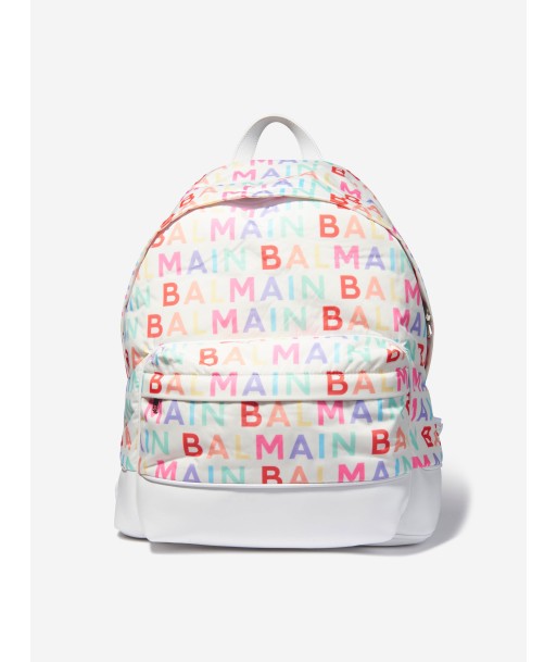 Balmain Kids Logo Print Backpack in Multicolour pas chere