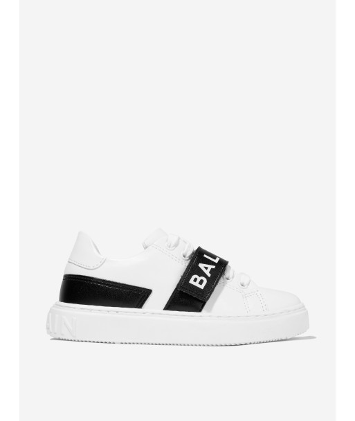 Balmain Boys Logo Trainers in White en stock