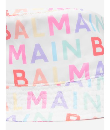 Balmain Kids Logo Bucket Hat in Multicolour Venez découvrir notre 