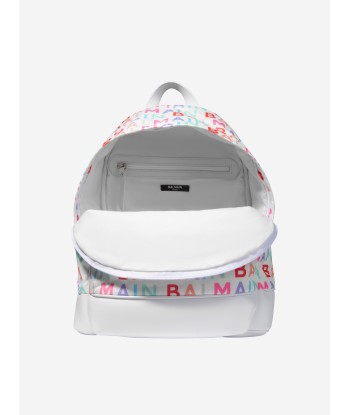 Balmain Kids Logo Print Backpack in Multicolour pas chere