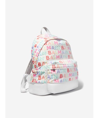 Balmain Kids Logo Print Backpack in Multicolour pas chere