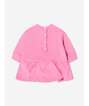 Balmain Baby Girls Logo Jersey Dress in Pink en ligne