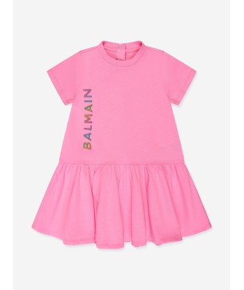 Balmain Baby Girls Logo Jersey Dress in Pink Amélioration de cerveau avec