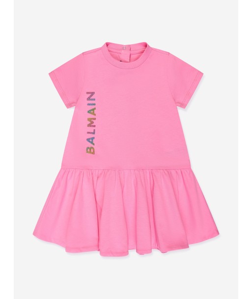 Balmain Baby Girls Logo Jersey Dress in Pink Amélioration de cerveau avec