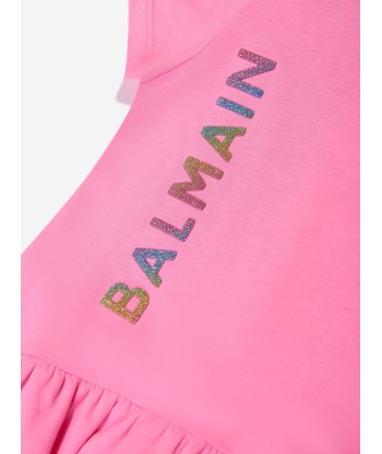 Balmain Baby Girls Logo Jersey Dress in Pink Amélioration de cerveau avec