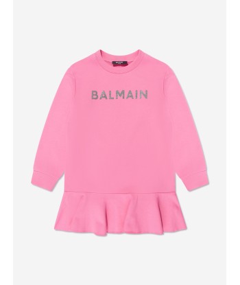 Balmain Girls Logo Jersey Dress in Pink plus qu'un jeu 