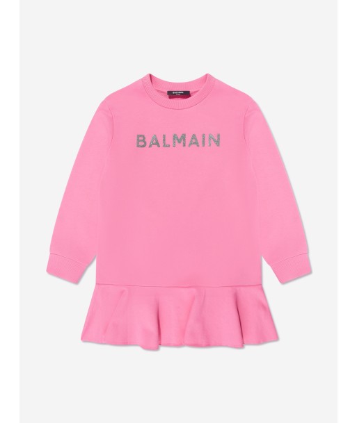 Balmain Girls Logo Jersey Dress in Pink plus qu'un jeu 