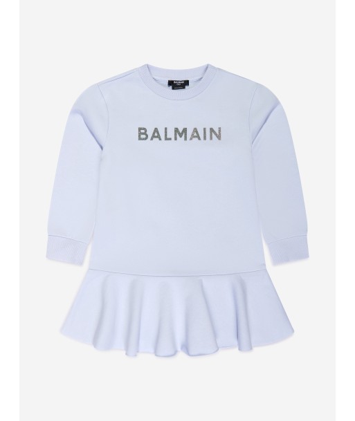 Balmain Girls Logo Jersey Dress in Grey plus qu'un jeu 