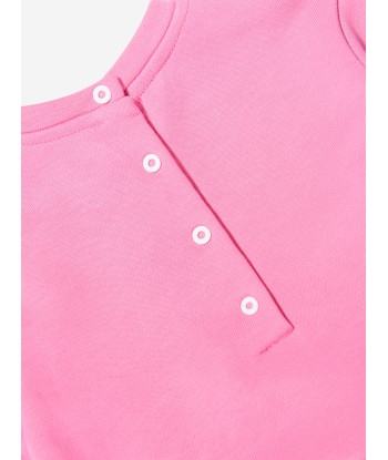 Balmain Baby Girls Logo Jersey Dress in Pink en ligne