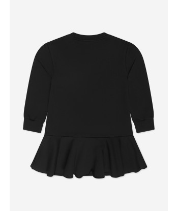 Balmain Girls Logo Jersey Dress in Black Découvrez la collection