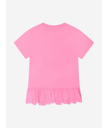 Balmain Girls Logo Jersey Dress in Pink acheter en ligne