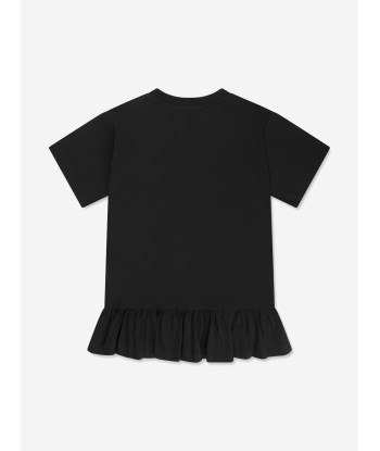 Balmain Girls Logo Jersey Dress in Black Jusqu'à 80% De Réduction