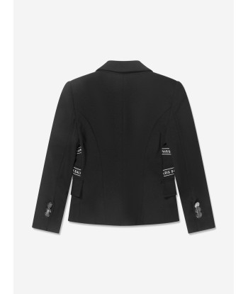 Balmain Girls Double Breasted Blazer in Black Paris Déstockage Promo