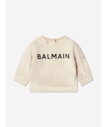 Balmain Baby Boys Logo Sweatshirt in Beige sélection de produits