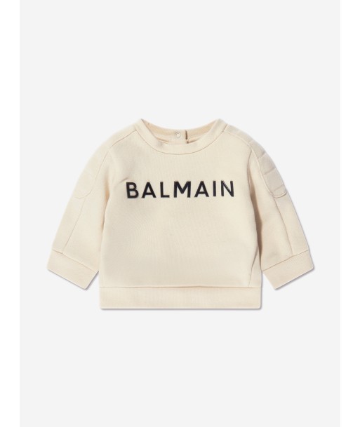 Balmain Baby Boys Logo Sweatshirt in Beige sélection de produits