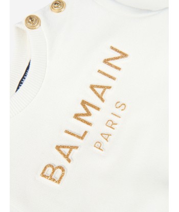 Balmain Baby Girls Logo Sweatshirt in Ivory 2024