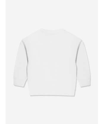 Balmain Girls Logo Sweatshirt in White pas cher 