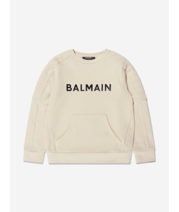 Balmain Boys Logo Sweatshirt in Beige online