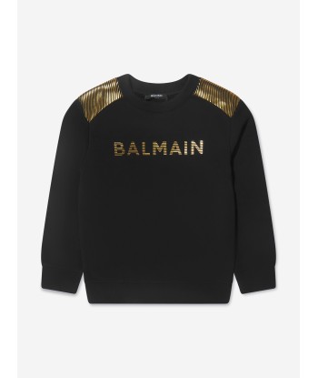 Balmain Boys Logo Sweatshirt in Black en linge