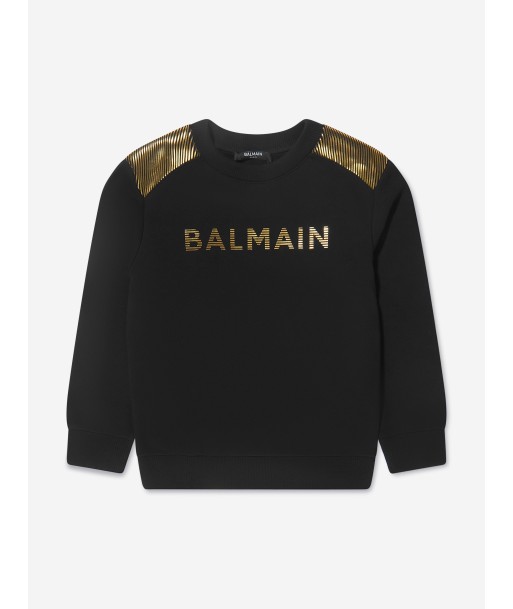 Balmain Boys Logo Sweatshirt in Black en linge