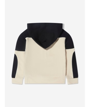 Balmain Kids Logo Zip Up Hoodie in Beige de l' environnement