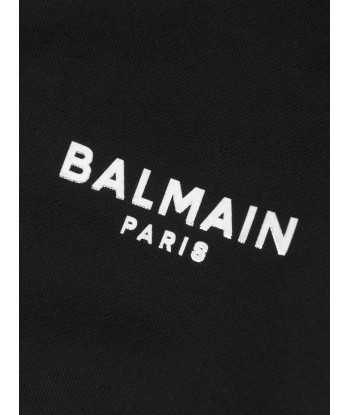 Balmain Kids Logo Zip Up Hoodie in Black Comment ça marche