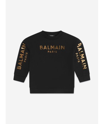 Balmain Boys Logo Sweatshirt in Black de technologie