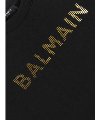 Balmain Boys Logo Sweatshirt in Black en linge