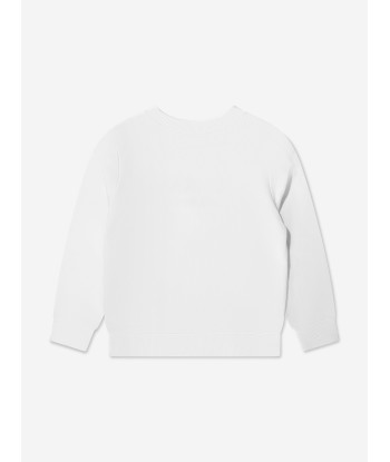 Balmain Boys Logo Sweatshirt in White l'évolution des habitudes 