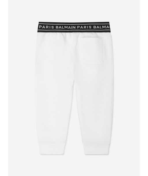 Balmain Baby Logo Joggers in White pas cher 