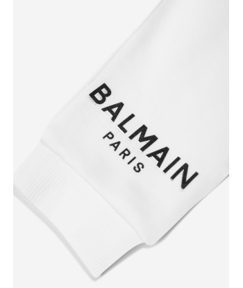 Balmain Baby Logo Joggers in White pas cher 