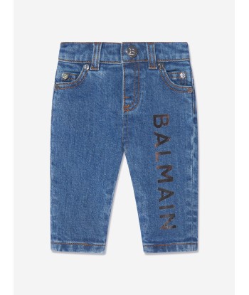 Balmain Baby Boys Logo Jeans in Blue livraison et retour toujours gratuits