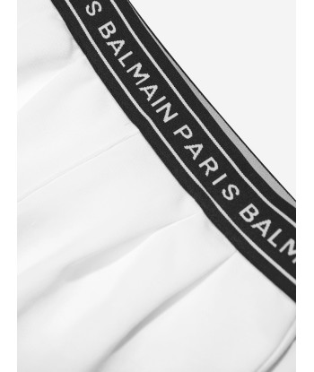 Balmain Baby Logo Joggers in White pas cher 