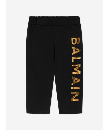 Balmain Girls Logo Print Leggings in Black Les êtres humains sont 