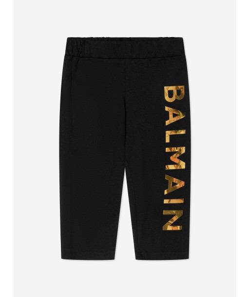 Balmain Girls Logo Print Leggings in Black Les êtres humains sont 