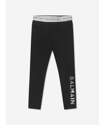 Balmain Girls Logo Leggings in Black pas chere