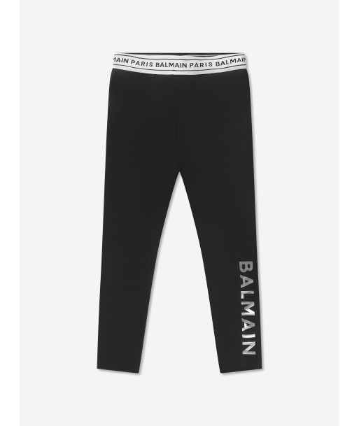 Balmain Girls Logo Leggings in Black pas chere